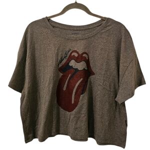 Multi-Coloured Old Navy Women's "Rolling Stones" Graphic Cropped T-Shirt